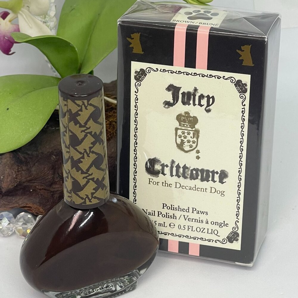 Juicy Crittoure Juicy Couture Polished Paw Nail Polish for Dogs-Brown-New in Box